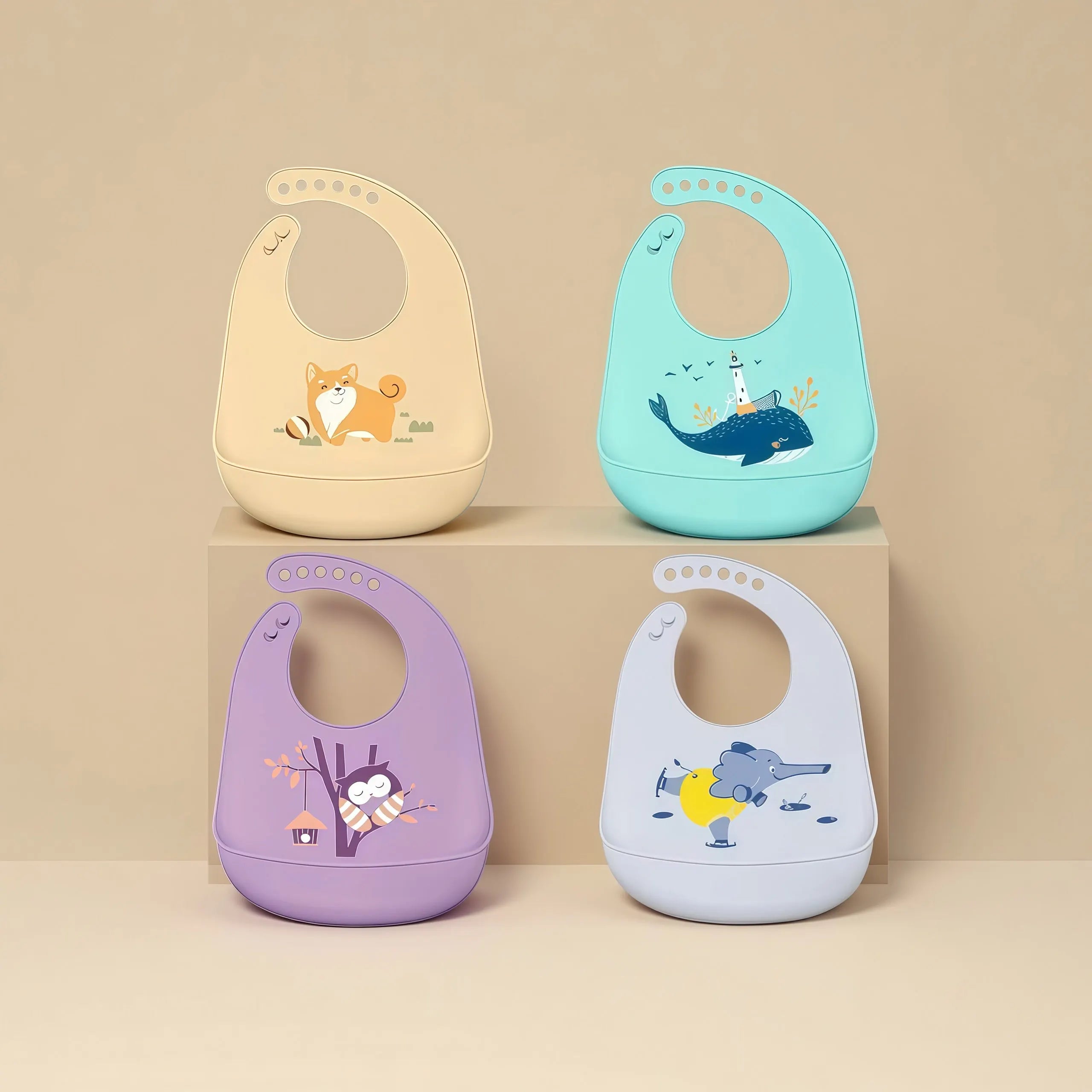 Silicone Baby Bib Waterproof Adjustable