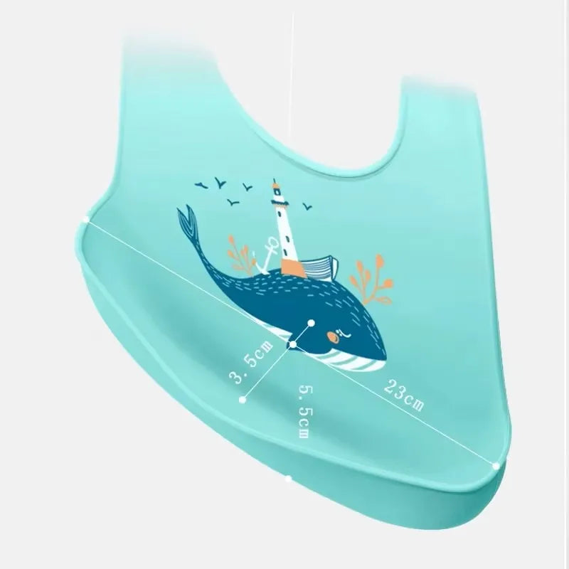 Silicone Baby Bib Waterproof Adjustable
